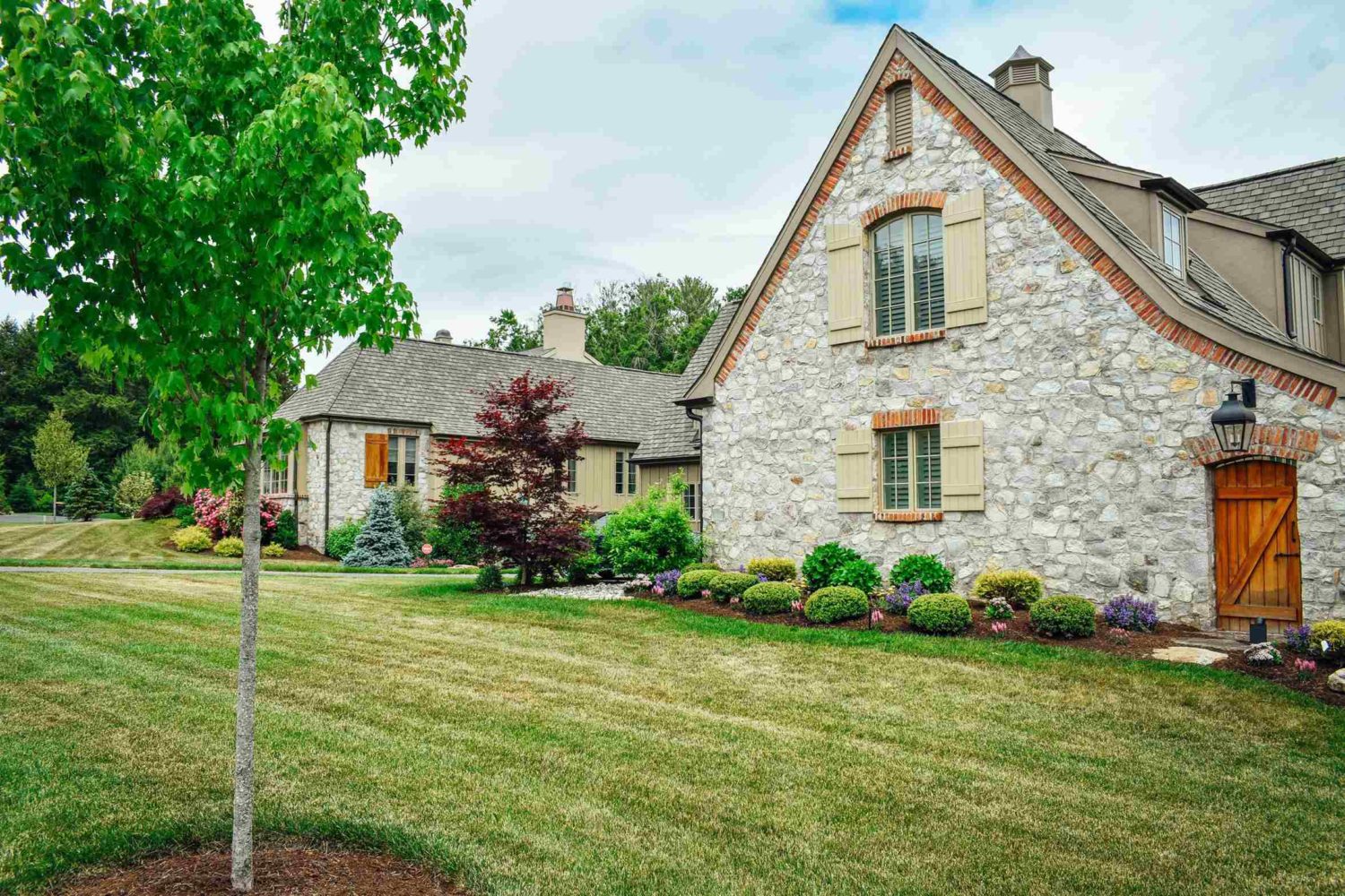 Estate driveway with professional landscaping in Chester County, PA