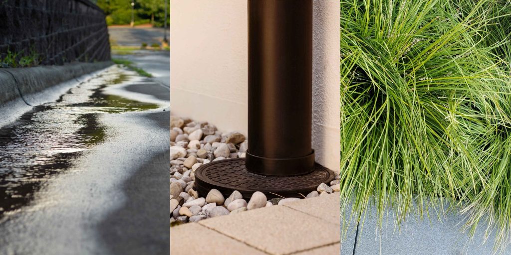Seasonal drainage risks in West Chester, including clogged channel drains, snow-covered storm grates, and dry creek bed solutions.